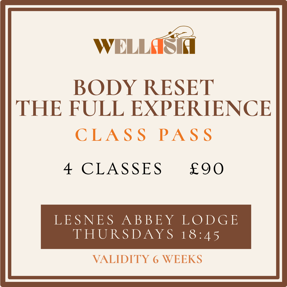 Lesnes Abbey Lodge CLASS PASS (4 CLASSES)